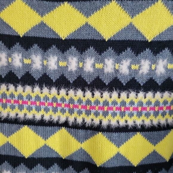 "Style & Co " Woman's long sleeve sweater Size: PP fair Isle Strip/ Indigo NWT - Picture 3 of 8